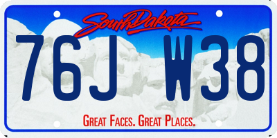 SD license plate 76JW38