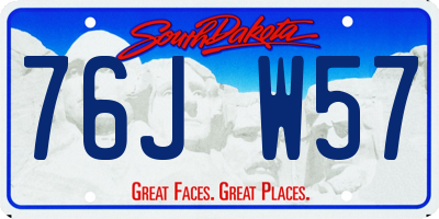 SD license plate 76JW57