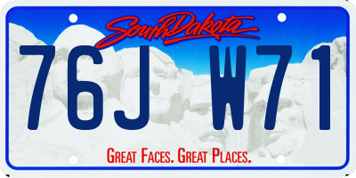 SD license plate 76JW71