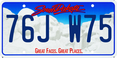 SD license plate 76JW75
