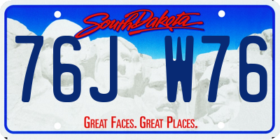 SD license plate 76JW76
