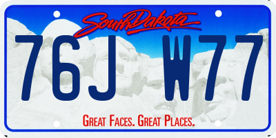 SD license plate 76JW77