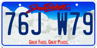 SD license plate 76JW79