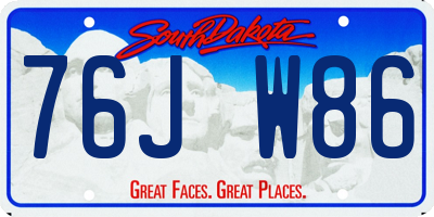 SD license plate 76JW86