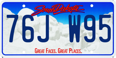 SD license plate 76JW95