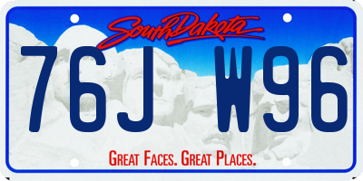 SD license plate 76JW96