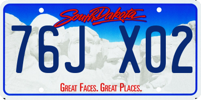 SD license plate 76JX02