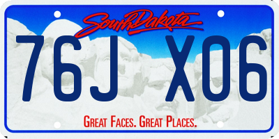 SD license plate 76JX06