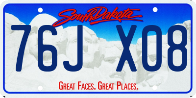 SD license plate 76JX08
