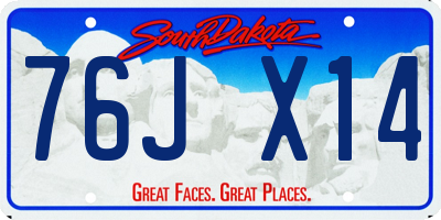 SD license plate 76JX14