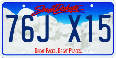 SD license plate 76JX15