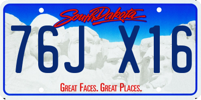 SD license plate 76JX16