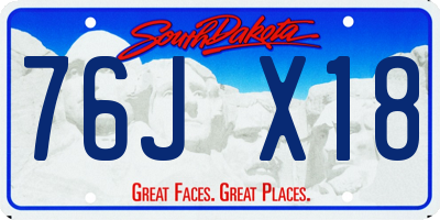SD license plate 76JX18