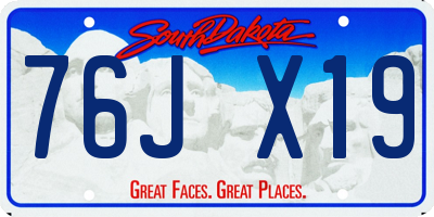 SD license plate 76JX19