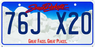 SD license plate 76JX20