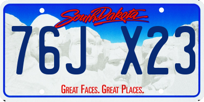 SD license plate 76JX23