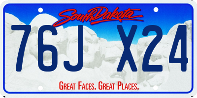 SD license plate 76JX24