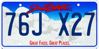 SD license plate 76JX27