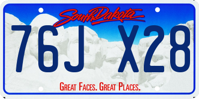 SD license plate 76JX28