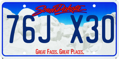 SD license plate 76JX30