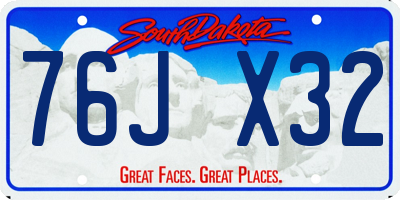 SD license plate 76JX32