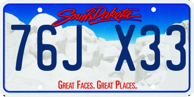 SD license plate 76JX33