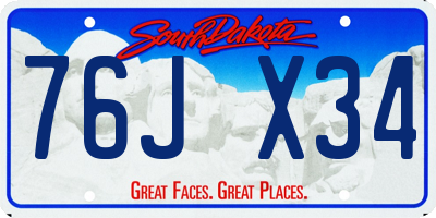 SD license plate 76JX34