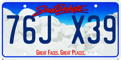 SD license plate 76JX39