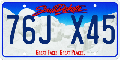 SD license plate 76JX45