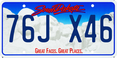 SD license plate 76JX46