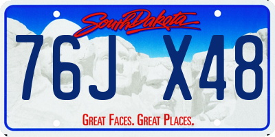 SD license plate 76JX48