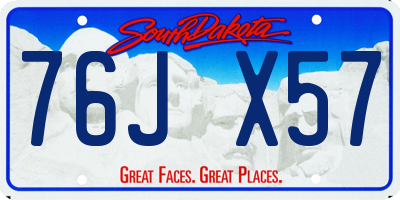 SD license plate 76JX57