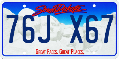 SD license plate 76JX67