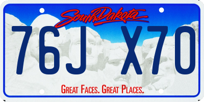 SD license plate 76JX70