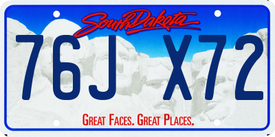 SD license plate 76JX72