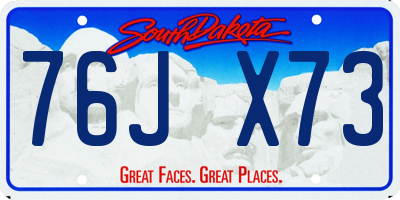 SD license plate 76JX73