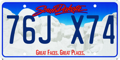 SD license plate 76JX74