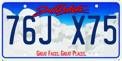 SD license plate 76JX75