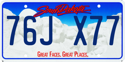 SD license plate 76JX77