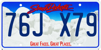 SD license plate 76JX79