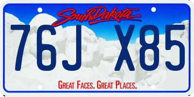 SD license plate 76JX85