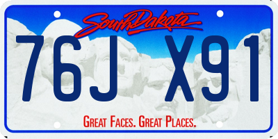 SD license plate 76JX91