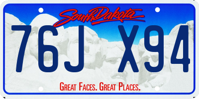 SD license plate 76JX94