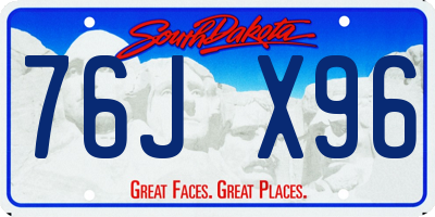 SD license plate 76JX96