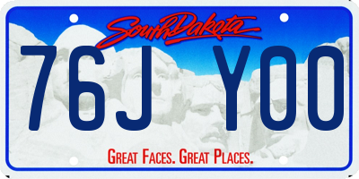 SD license plate 76JY00