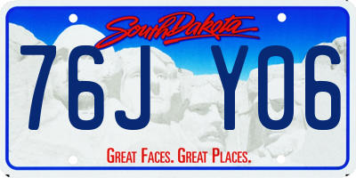 SD license plate 76JY06