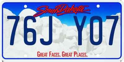 SD license plate 76JY07