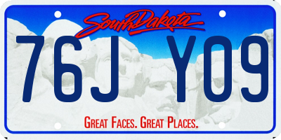 SD license plate 76JY09