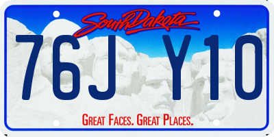 SD license plate 76JY10