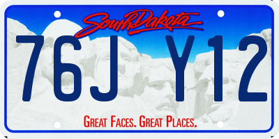 SD license plate 76JY12